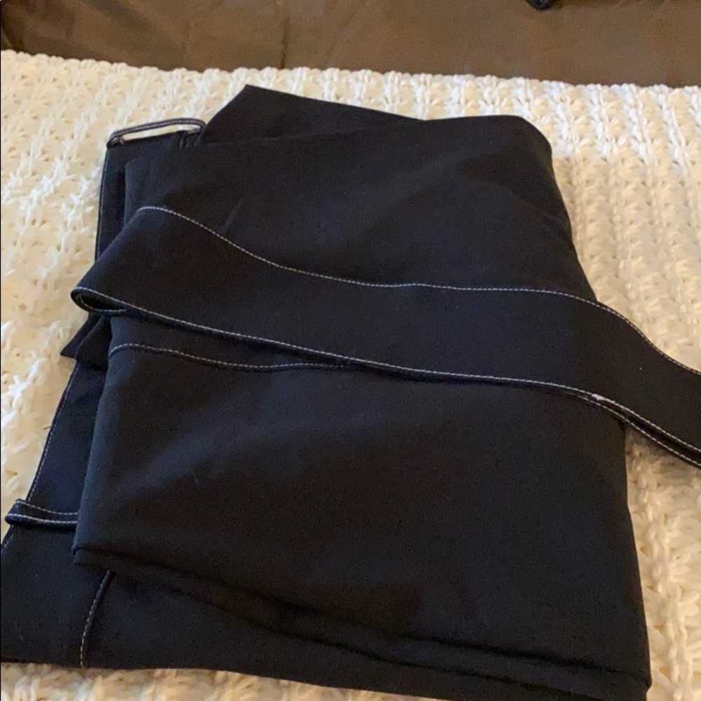 Black with White Stitching 4 pockets also belt